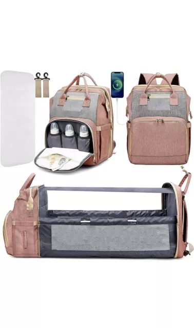 KABAQOO Diaper Bag Backpack Multifunction Waterproof Large Travel Baby Changing