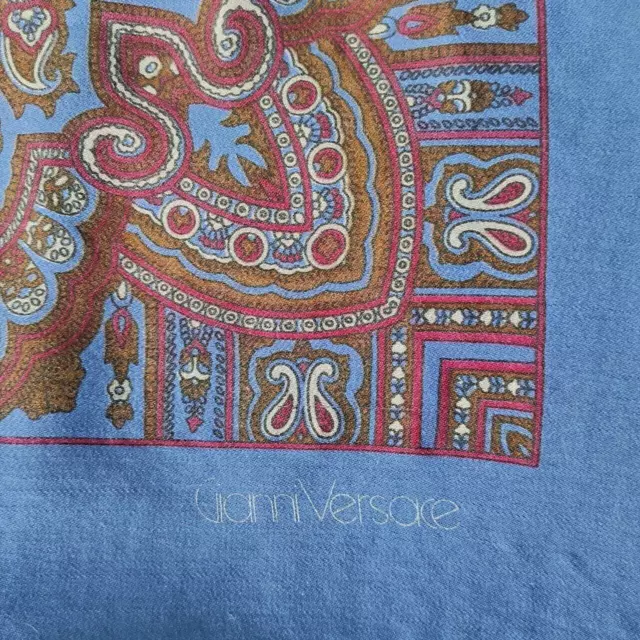 Foulard coprispalle sciarpa vintage Gianni Versace 100% lana 2