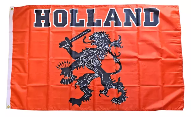 Fahne Flagge Holland mit Löwen Orange  90x150 cm Oranje Vlag  EM WM   NEU
