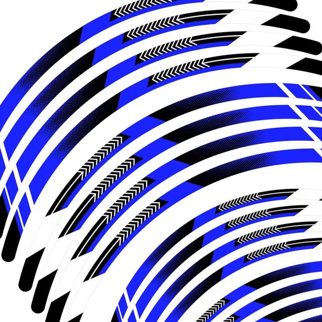 KETABAO MX Bike Rim Tape Decals - 21" & 18" Sticker Kit For Dirt Bike Wheels (Fits Yamaha TT-R230/250, Blue)