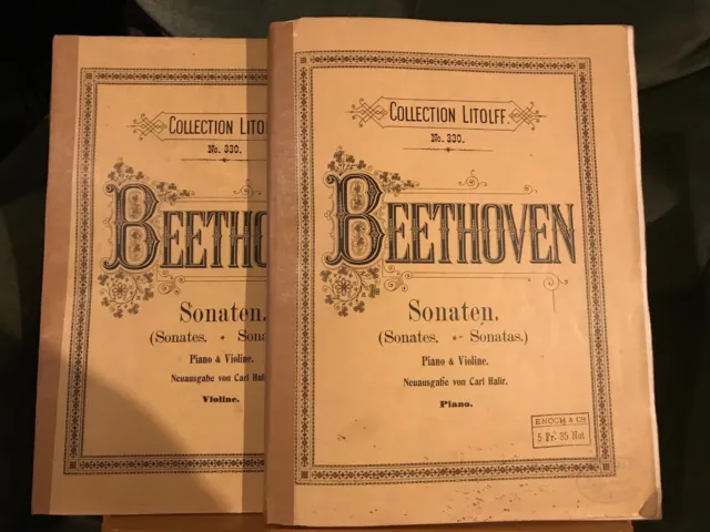 Beethoven sonates pour violon et piano partition éditions Litolff n°330
