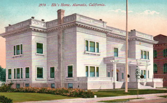Alameda, California, CA, Elk's Home, Unused Vintage Postcard a2559