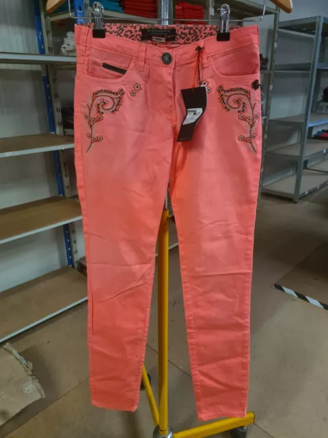 Pantalon jean enfant rose fluo tendance 98% coton MAISON SCOTCH