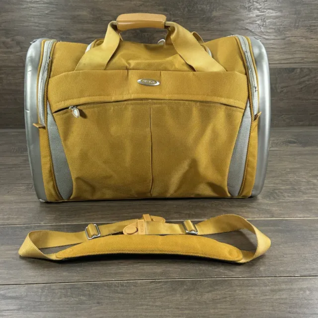 TUMI T3 Duffle Bag Carryon Yellow Gold Nylon Travel Luggage 6421SLR-READ