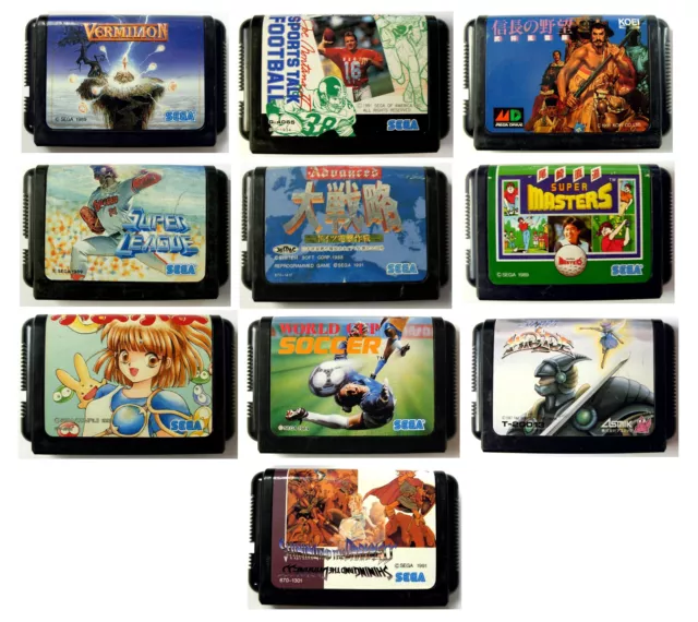 Lot de 10 JEUX pour SEGA MEGADRIVE (NTSC / JAP) - 10x Japanese Mega Drive Games