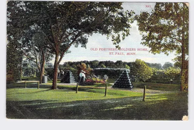PPC Postcard MN Minnesota St. Paul Old Fortress Soldiers Home 1909