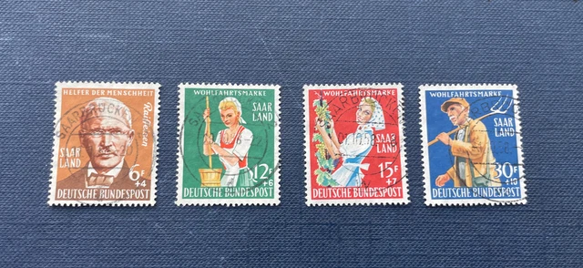 Saarland 1958, OPD,  Wohlfahrt: Landwirtschaft, Mi.-Nr. 441 - 444, gestempelt