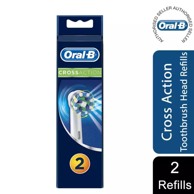 Oral-B CrossAction Toothbrush Heads Replacement Refills for Toothbrush, 2pk