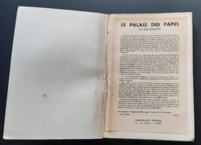 Envoi Augagneur Dédicace JEAN GALLOTTI Le palais des Papes 1949 CALMANN - LEVY 3