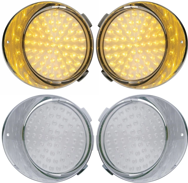 FREIGHTLINER CENTURY RUNNING Daytime Lights Amber LED Clear Lens Set L