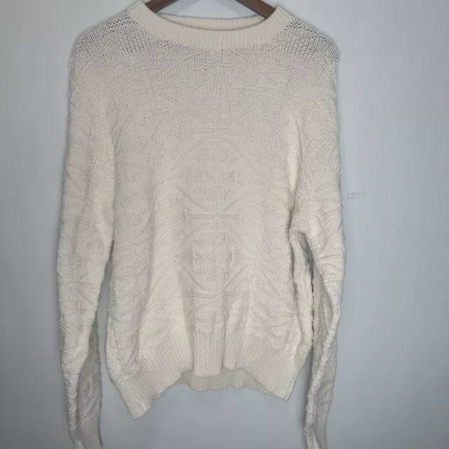 Vintage Woolrich Textured Knit Pullover Sweater Cream Women’s Size L