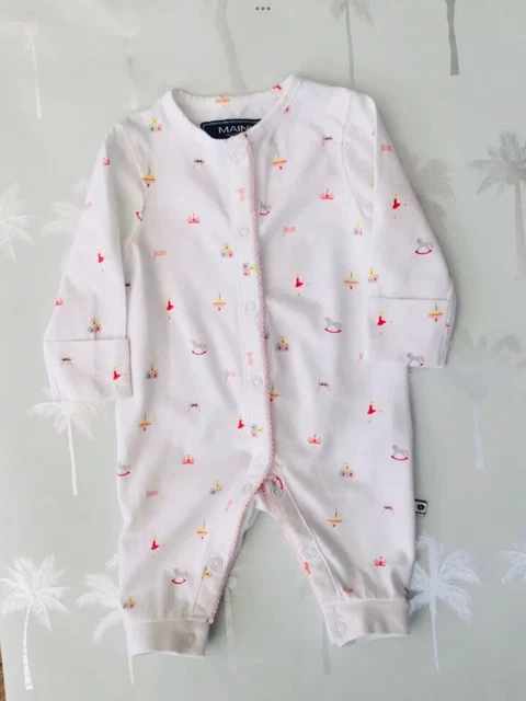 Maine At Debenhams Tuta da pigiama bambina crescita bambino età 0-3 mesi stampa giocattolo bianco