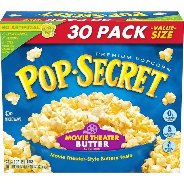 Pop Secret Microwave Popcorn - Movie Theater Butter Flavor - 3 Oz Sharing Bags