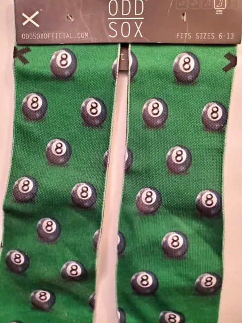 Odd Sox Official POOL #8 Socks for Men, Funny Gift, Adult Large - Sz 6-13