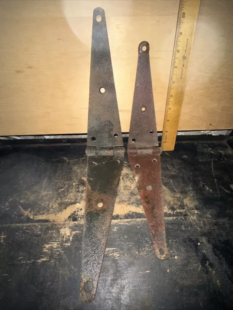 2 antique barn door -strap hinges- (From Old Barn) in N.H. Different Sizes!!