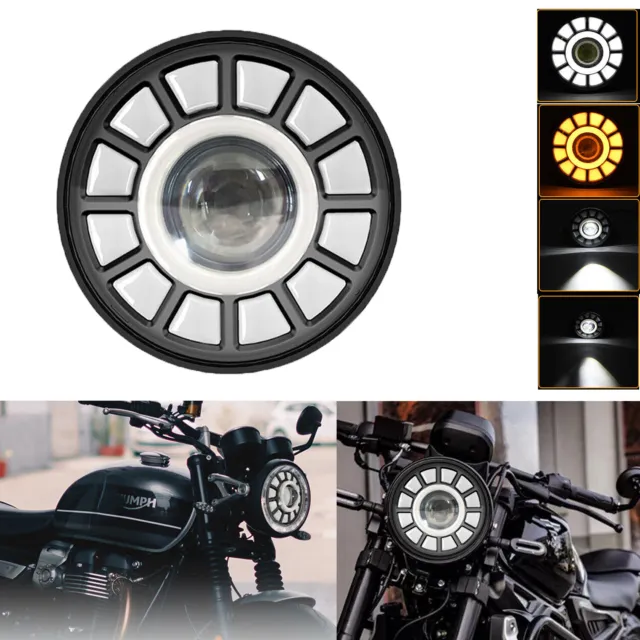5-3/4'' 5,75'' Angel Eye Halo LED DRL Motorrad Scheinwerfer E-Geprüft Für Harley