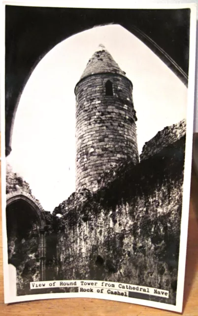 Irish RPPC Postcard ROUND TOWER at THE ROCK OF CASHEL Tipperary Ireland Cardall