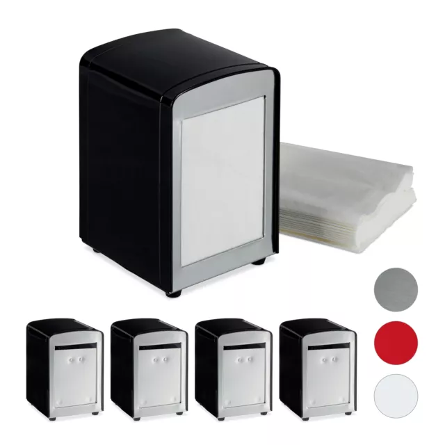 Set of 5 Napkin Dispensers Retro American Serviette Holder Restaurant Black