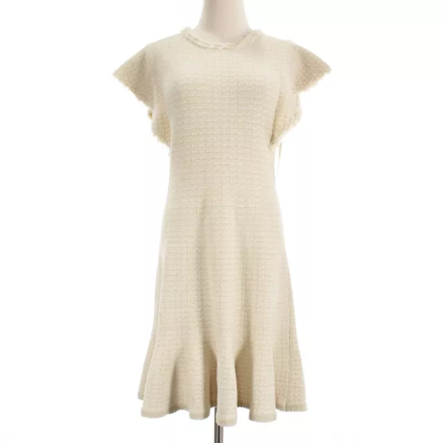 Shoshanna NWD Flutter Sleeve Short Dress Size Medium in Winter White/Gold