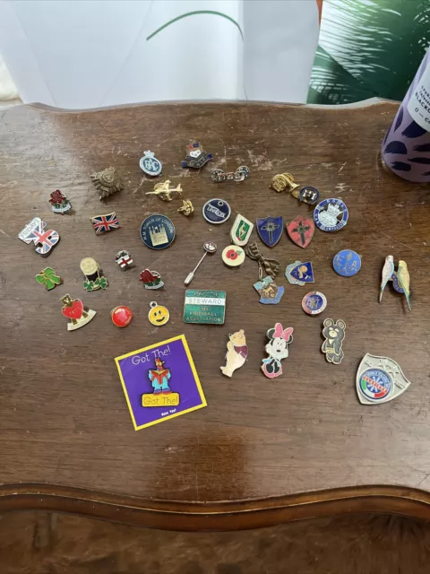 Job Lot Vintage Enamel Pin Badges, Medals, Pins Inc Silver, Football Association