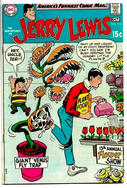 ADVENTURES OF JERRY LEWIS #114 DC Comics GIANT VENUS FLY TRAP 1969 Funny Book VG