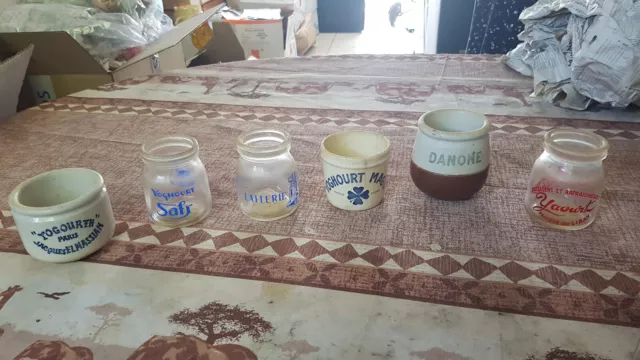 Ancien pot de yaourt en verre Danone, années 1950 - Début de Série