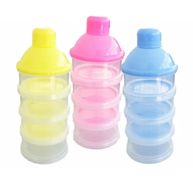 4 capas dispensador de alimentación de leche en polvo para bebés bebé contenedor de viaje