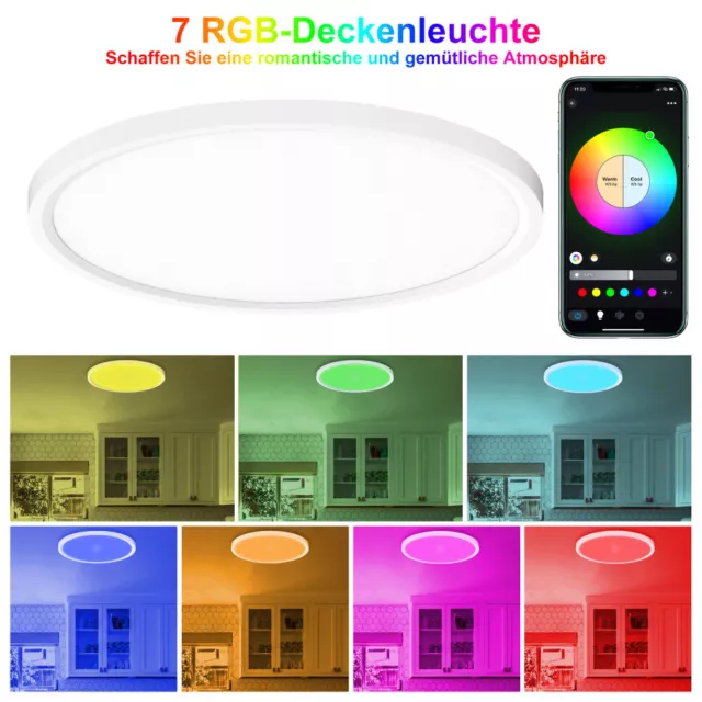 30W RGB LED Deckenleuchte Deckenlampe Dimmbar mit Fernbedienung Schlafzimmer DE