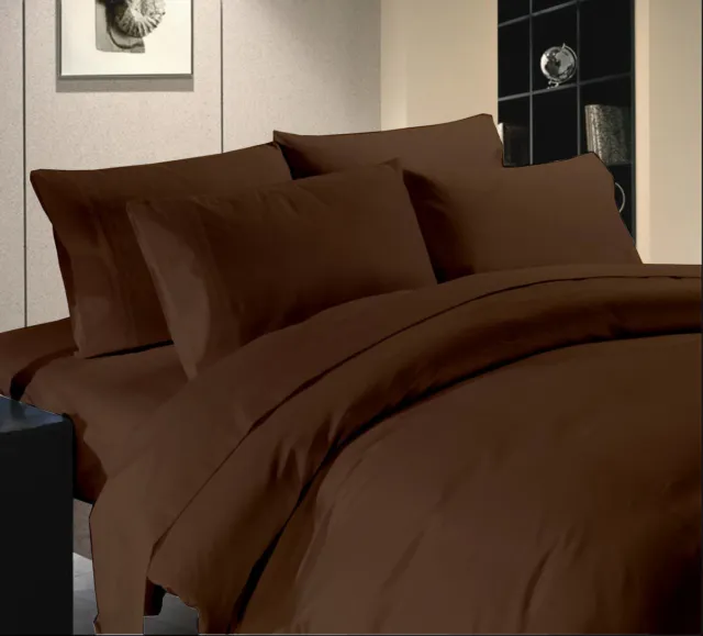 All Australian Sizes Chocolate Solid Bedding Items 1000/1200 TC Egyptian Cotton