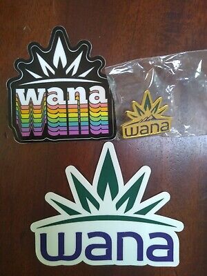 Wana infused gummy brand merchandise, pin and stickers, unused, colorado, THC