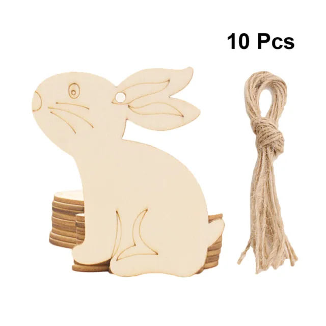 Accesorios de bambú para la fiesta de Pascua regalos para la Pascua piezas de madera conejo