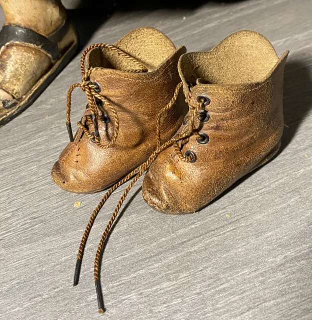 Paire De Chaussures Anciennes Pour Poupée Ancienne Jumeau Sfbj