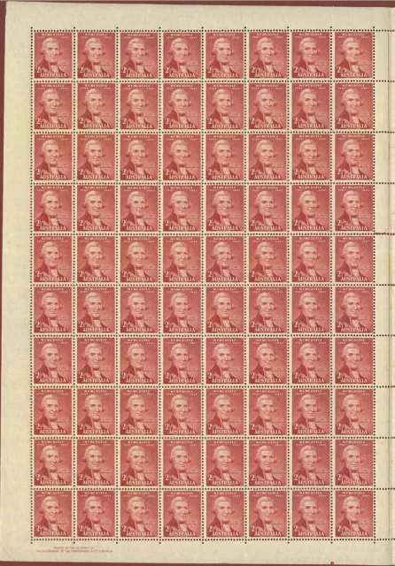 1947 Australian Cwlth Authority MNH 1/2Sheet 80x21/2d Red Newcastle 150th Stamps