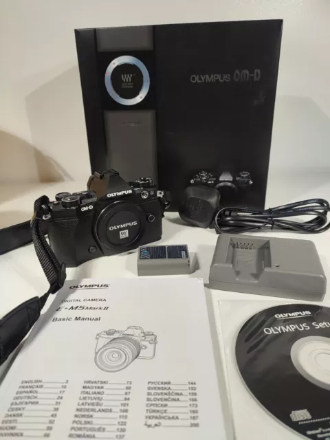 Olympus OM-D E-M5 Mark II 16.1 MP Digital SLR Camera - Black (Body Only)
