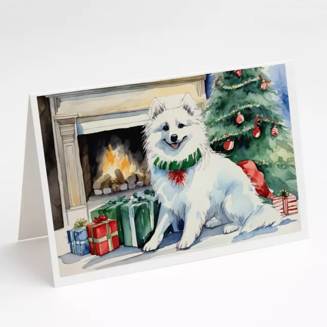 American Eskimo Christmas Greeting Cards  Envelopes Pack of 8 DAC1223GCA7P
