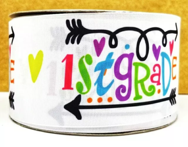 1" 2 YARDS 1st Grade Grosgrain Ribbon Hair Bows Scrapbook Cards Crafts School