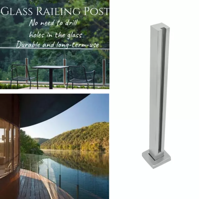 Glass Railing End Post,Balustrade for Balcony Deck Stairs Without Glass Drilling
