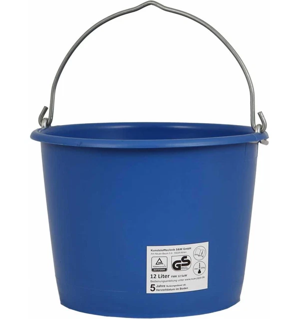Baueimer 12 l, blau, kranbar, Kunststoff recycelbar