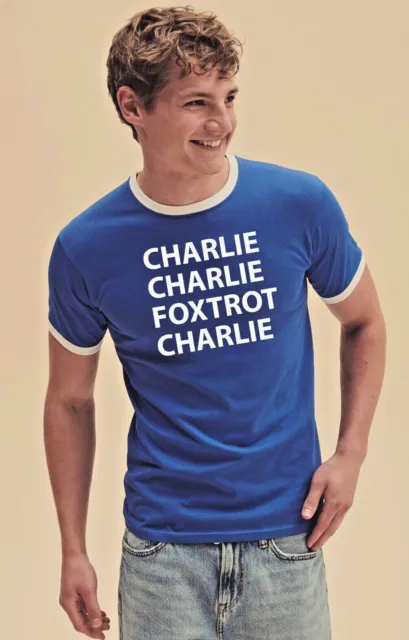 Cardiff City Herren T-Shirt klassisch Retro Ringer Charlie Foxtrot Charlie