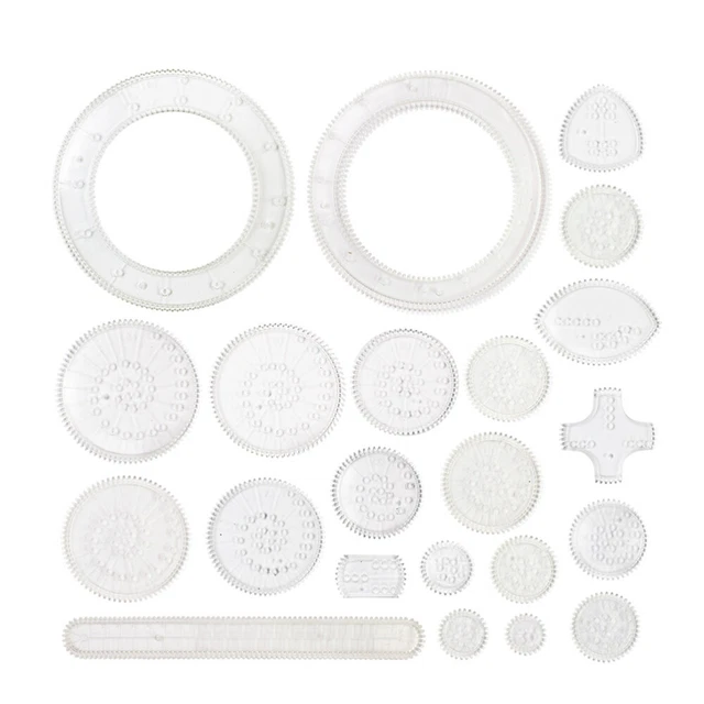 Spirograph Kit Per Disegno A Spirale - Con Ingranaggi, Per Bambini E Adulti, 28 Pezzi - Foto 10