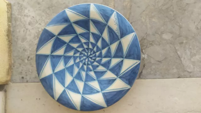 Piatto ceramica Caltagirone decorato a mano diam. 25 cm - Azienda Pistone