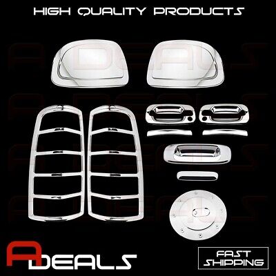 Chrome Covers 03-06 Chevy Silverado Mirror C Doors Handle Tailgate Taillight Gas