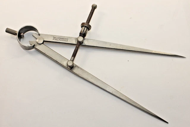 Starrett Vintage 8" Divider Flat Legs USA 8in Machinist Layout Spring Athol Tool
