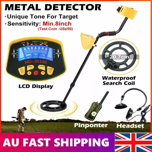 Metal Detector Deep Sensitive Treasure Hunter Searching Gold Digger LCD Light AU