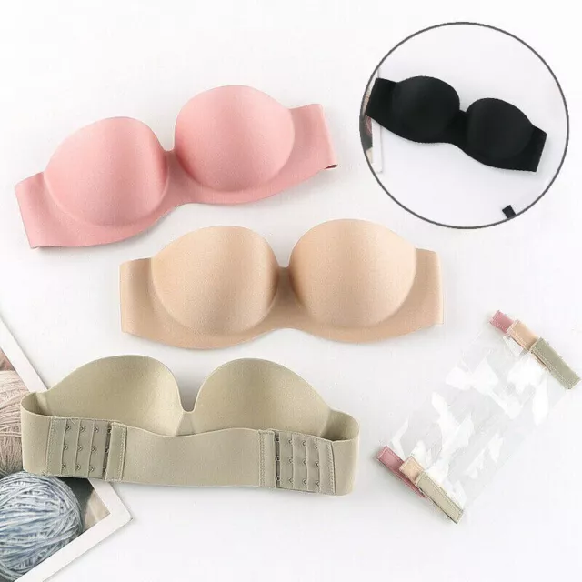 WOMEN PUSH UP Bra Strapless Transparent Invisible Multiway Clear Back  Straps Bra £9.14 - PicClick UK
