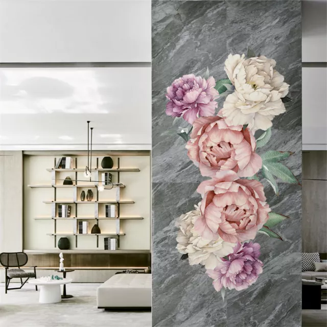 Removable Wall Stickers Flowers Peony Rose Nursery Decals Kids Girls Living Room