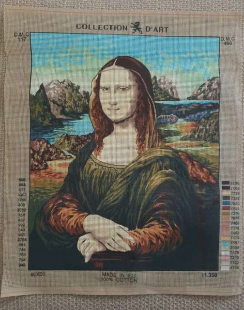 Collection d'Art. Unworked Large Tapestry Canvas Mona Lisa