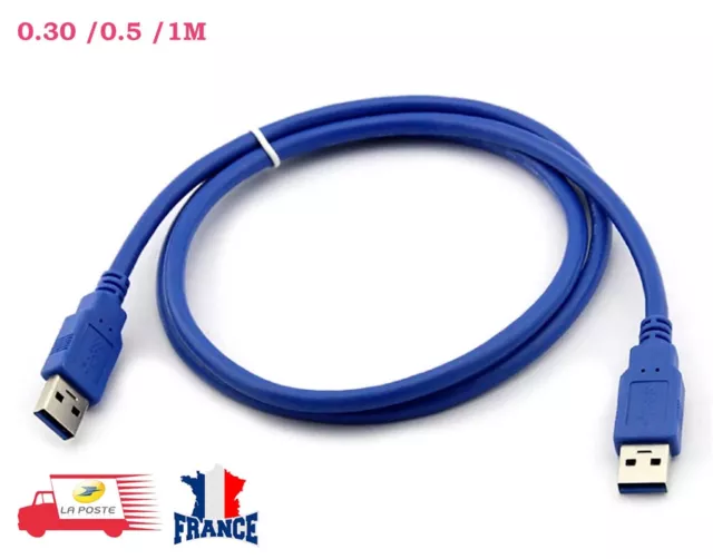 Câble d'extension USB 3.0 A mâle à mâle Data Câble USB 3.0 Type A Haute Qualité