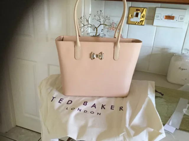 Sac à main en cuir taupe Ted Baker Bow détail (neuf avec étiquettes) 2