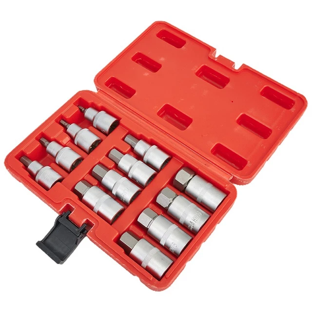 Juego de 12 tomas de llave hexagonales de impacto de accionamiento de 1/2 pulgada H5-H22 conjunto de tomas de llaves hexagonales